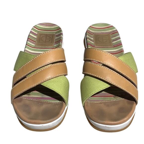 Cole Haan Leather Canvas Slide Sandals Women’s 7.5B — Chic, Casual, Summer - Picture 1 of 7